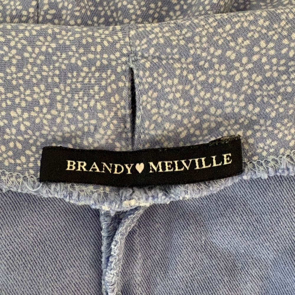 Brandy Melville Blue Floral Wrap Mini Skirt One Size Side Tie Summer - Picture 5 of 7